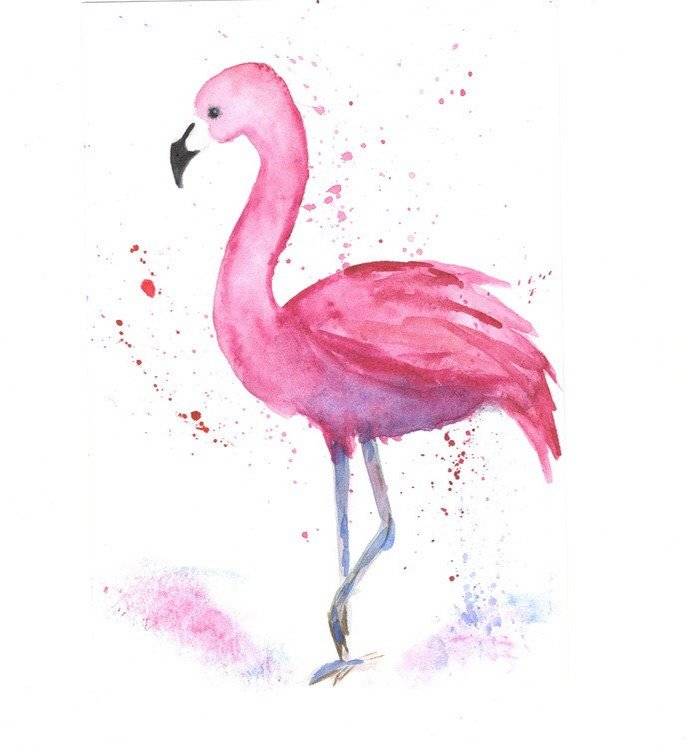Розовый фламинго детский рисунок 