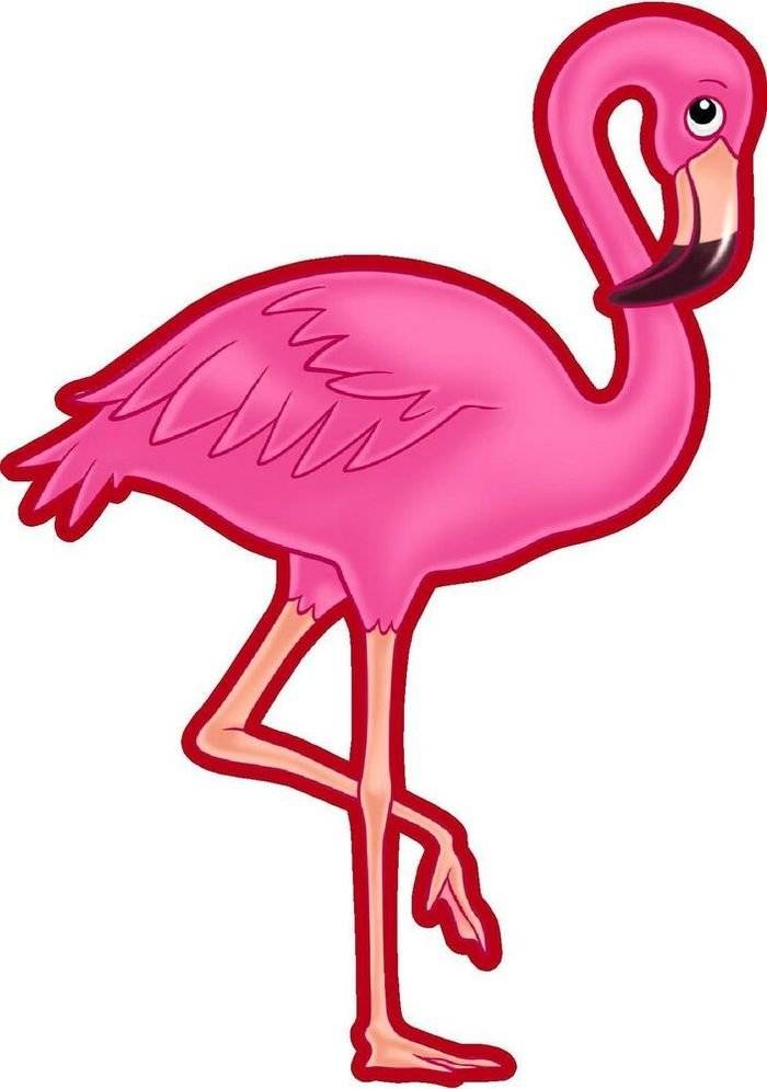 Розовый фламинго детский рисунок 
