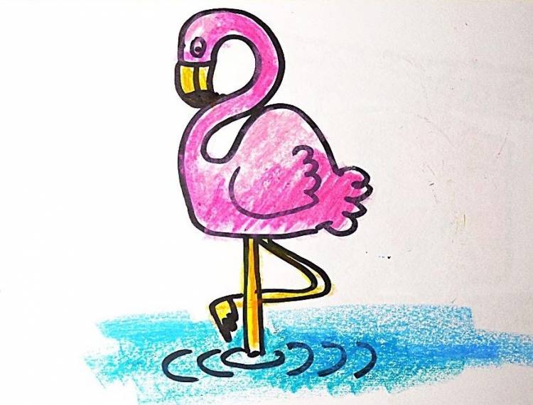 Рисунки фламинго для начинающих 