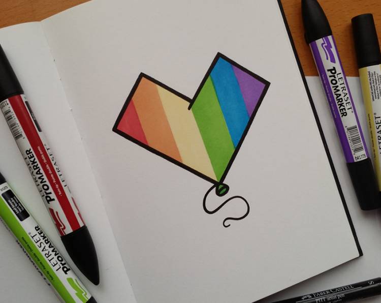 Цветные рисунки для скетчбука для начинающих маркерами легкие 