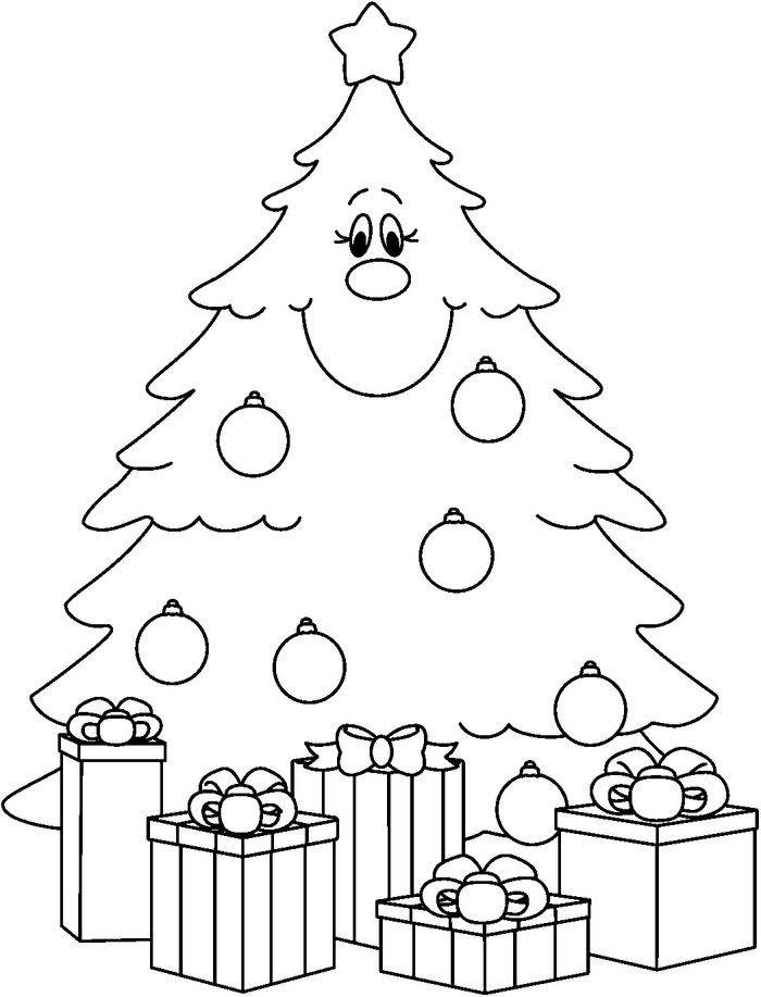 Картинки новогодней ёлки для детей, для срисовки карандашом