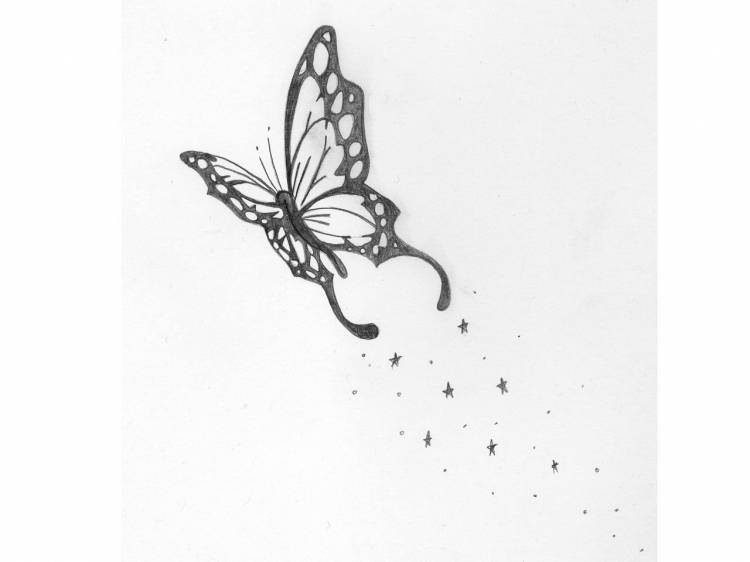 Рисунки для срисовки бабочки маленькие