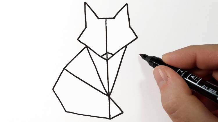 Как нарисовать ЛИСУ из геометрических фигур