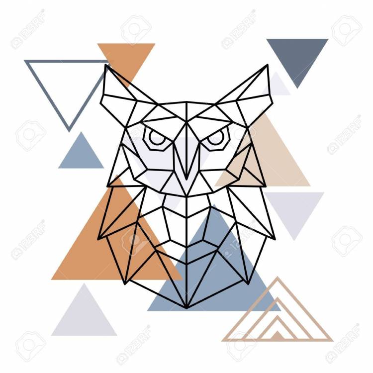 Геометрический рисунок сова