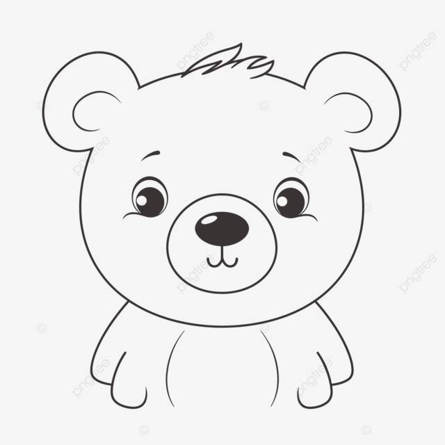 милый мультяшный медведь нарисован на белом фоне вектор PNG , рисунок медведя, картинка медведя, раскраски с изображением медведя PNG картинки и пнг рисунок для бесплатной загрузки
