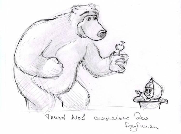 Рисунки медведя карандашом для детей 