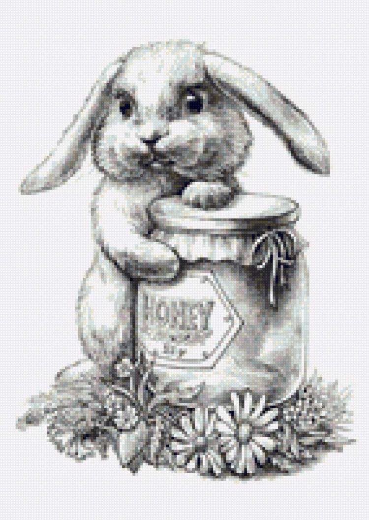 Кролик новогодний рисунок карандашом