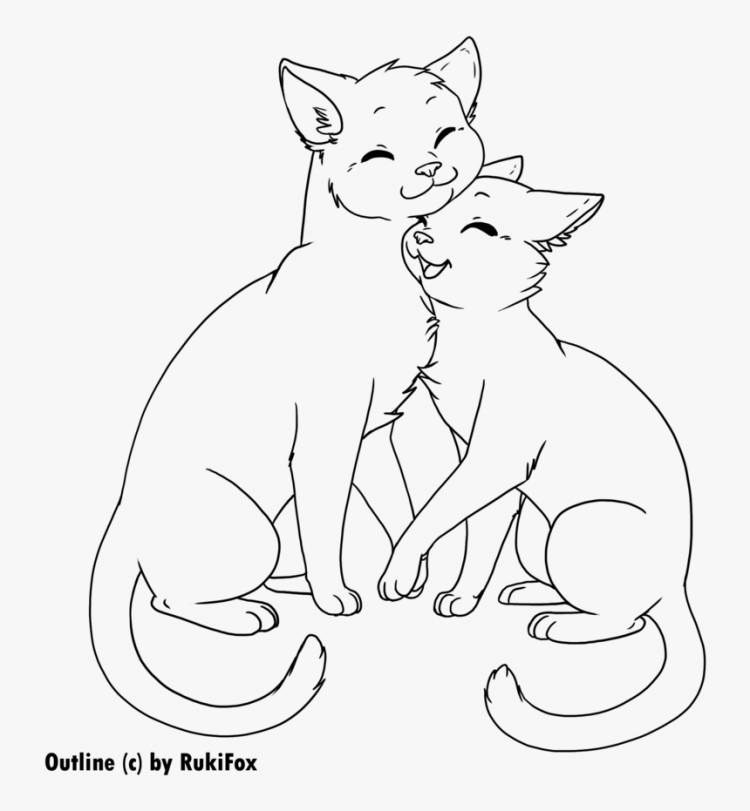 Две кошки рисунок