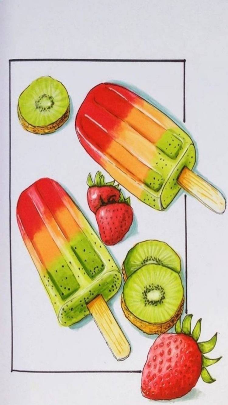 Рисунки маркерами для скетчинга еда