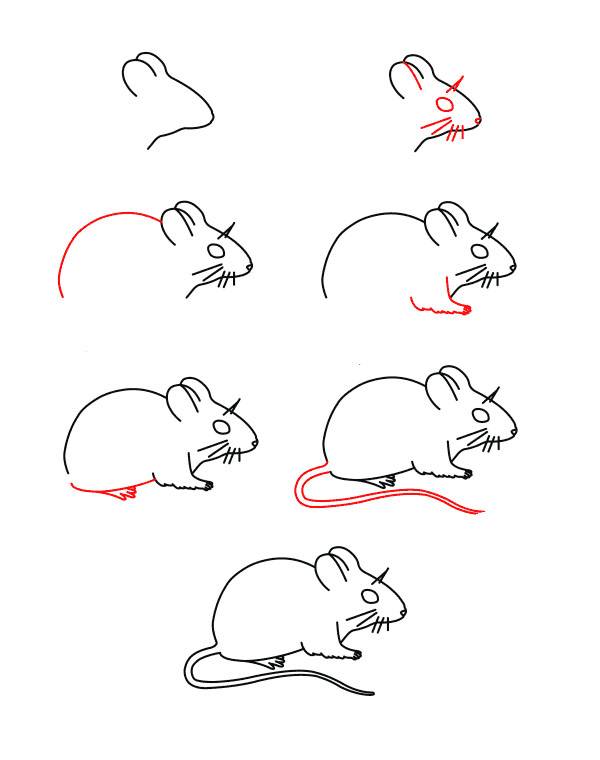 Мышки Срисовки Легкие Пошаговые Рисунки Для Начинающих Карандашом Простые Идеи Красивые Картинки