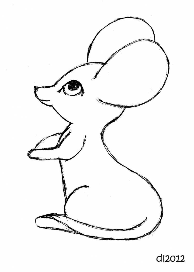 Мышка рисунок простой 