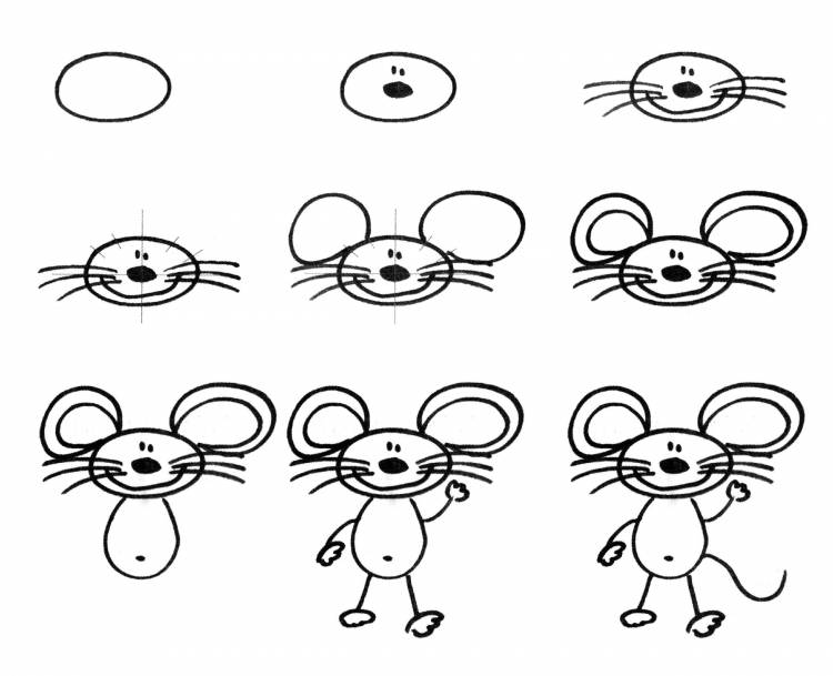 Рисунки мышки для срисовки
