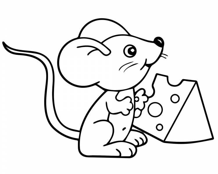 Рисунок раскраска мышонок