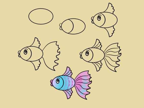 Картинки рыбок для срисовки 