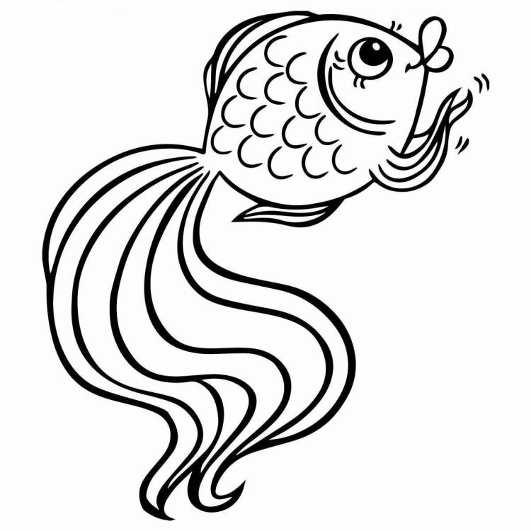 Золотая рыбка раскраска
