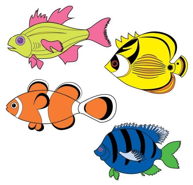 Рисунки рыбки для срисовки 