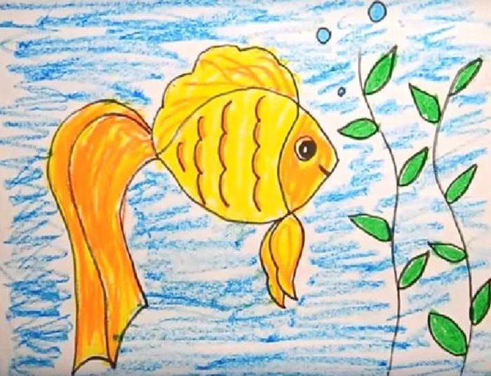 Детские рисунки Золотой рыбки
