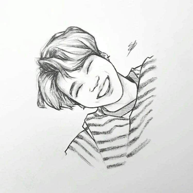 art drawing BTS Jimin JM smile 지민 Чиминка в карандаше 방탄소년단
