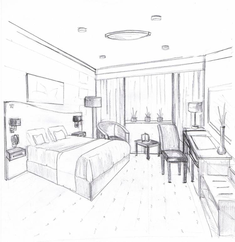 Дизайн интерьера комнаты рисунок 