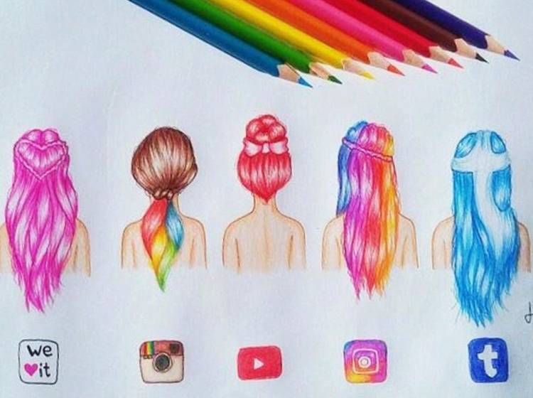 Красивые рисунки цветными карандашами для срисовки