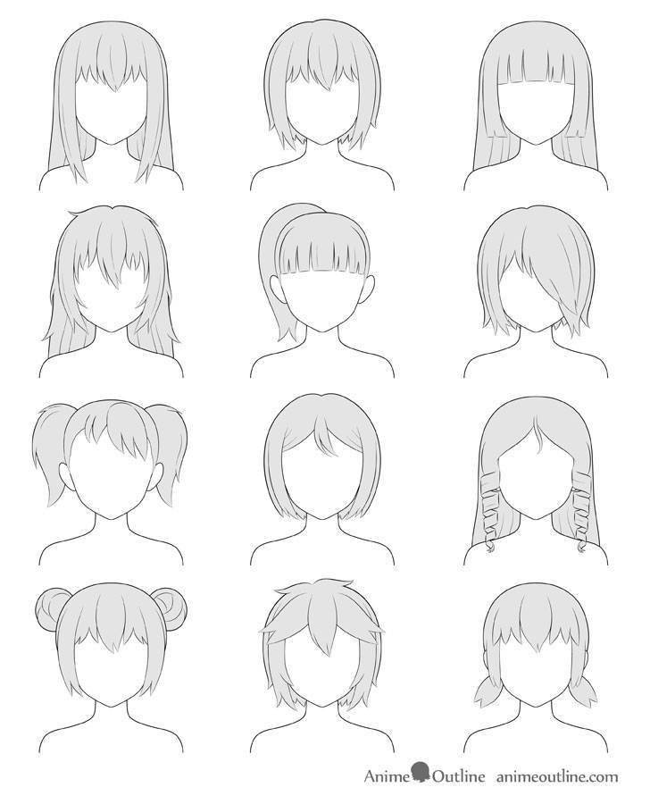 Волосы для аниме рисунка легко 