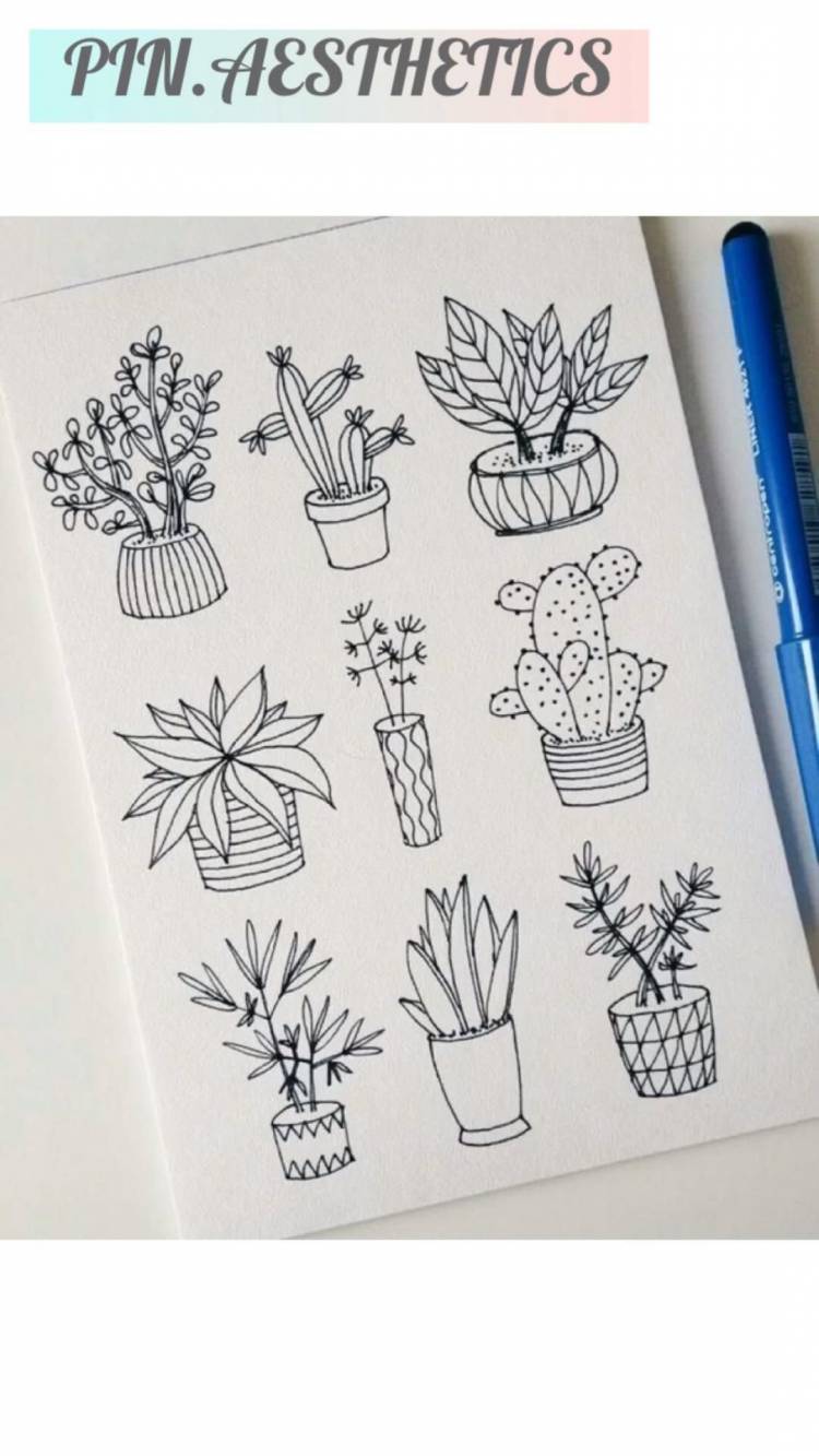 Цветы для срисовки в скетчбук легкие