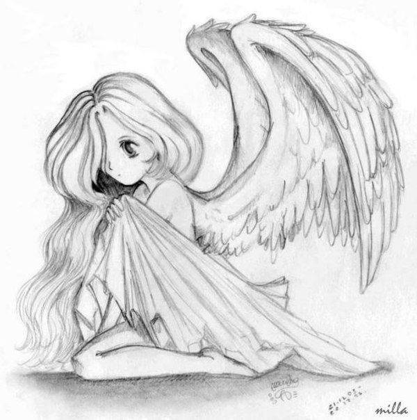Как нарисовать ангела с крыльями просто и легко