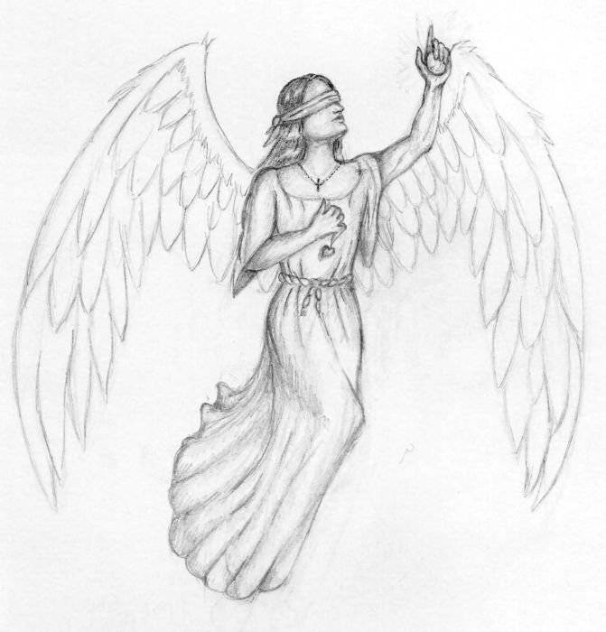Ангелы рисунки карандашом для начинающих легкие 