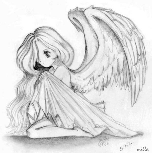 Рисунки крылья ангела для срисовки 