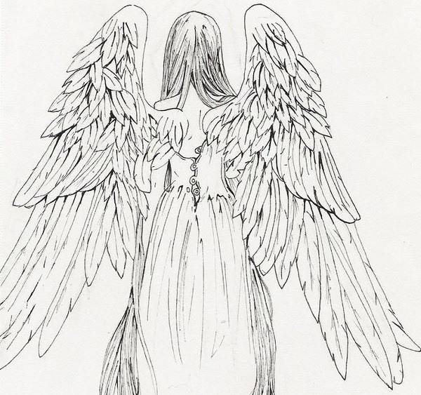 Рисунки ангела для срисовки 