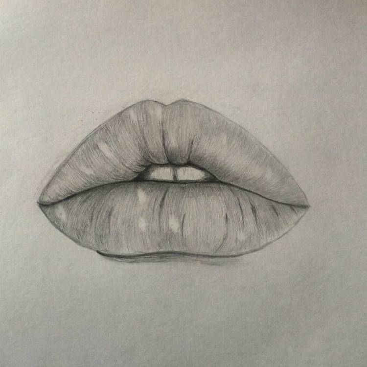 Легкие рисунки для срисовки губы