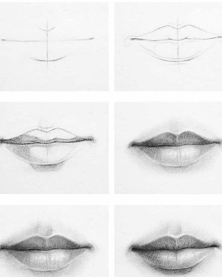 Рисунки для начинающих губы 