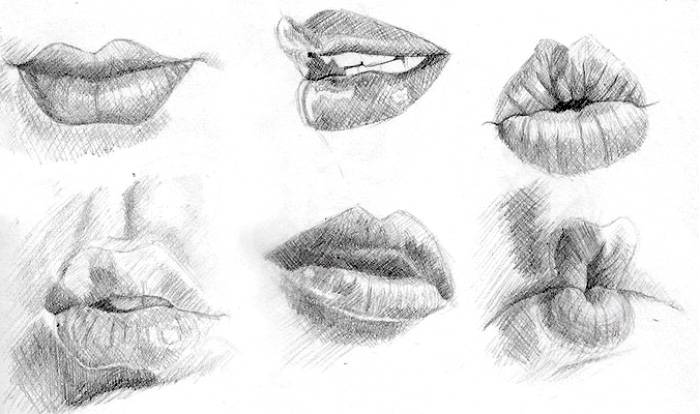 Как нарисовать губы карандашом для начинающих
