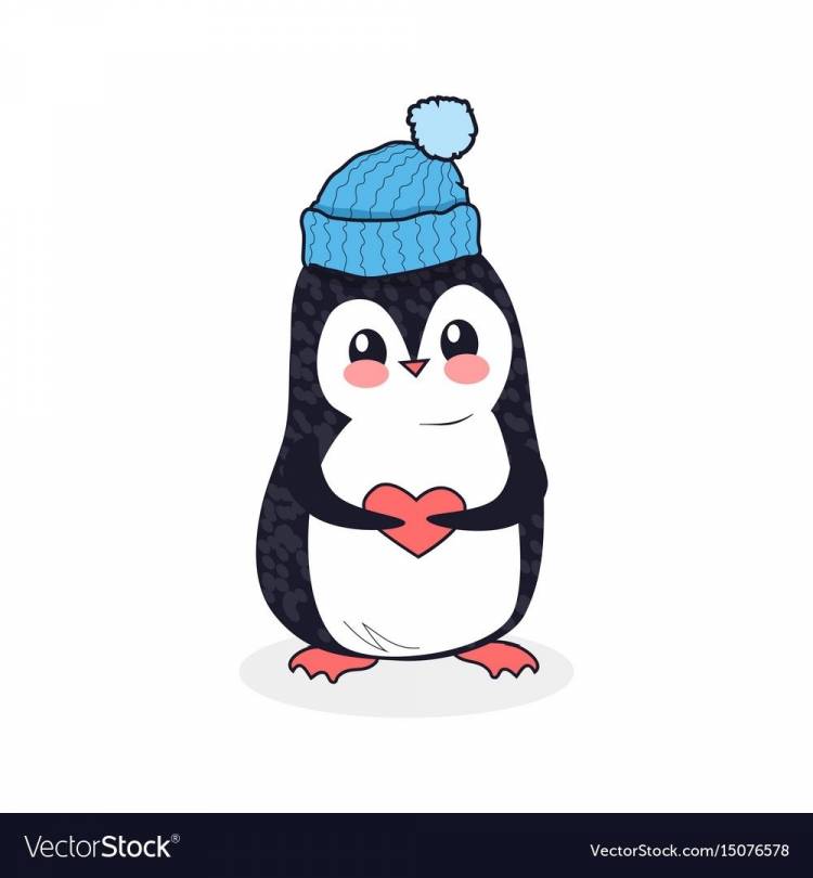 Пингвин легкий для срисовки рисунок