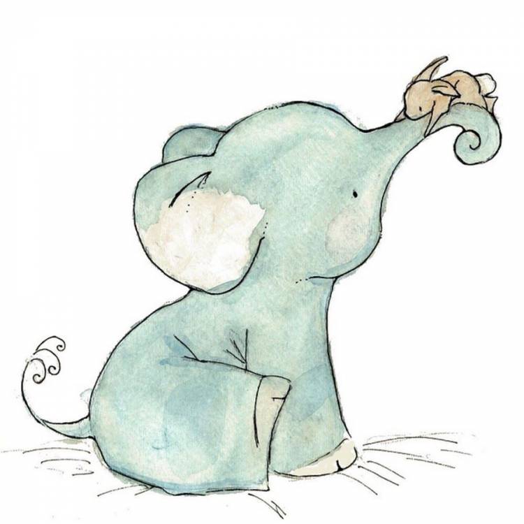 Рисунки слона для срисовки 