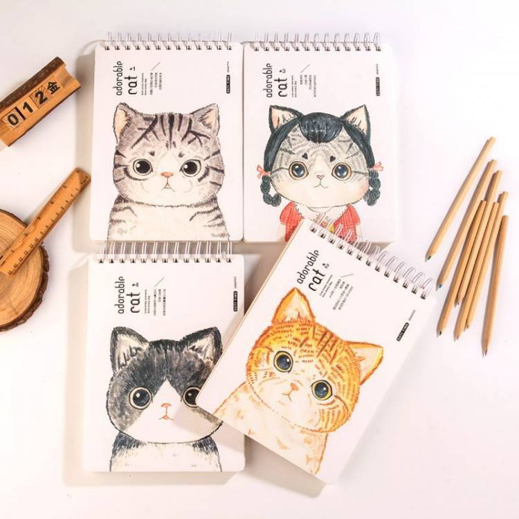 Легкие рисунки для скетчбука маркерами котик 