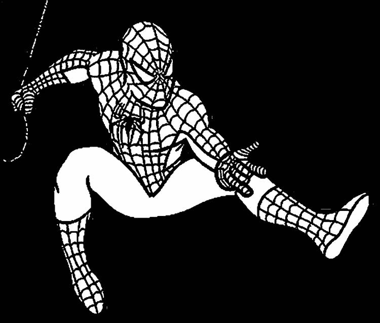 Человек паук контурный рисунок