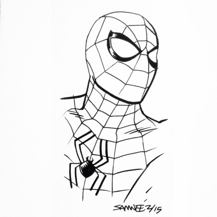 Эскиз рисунка человека паука 
