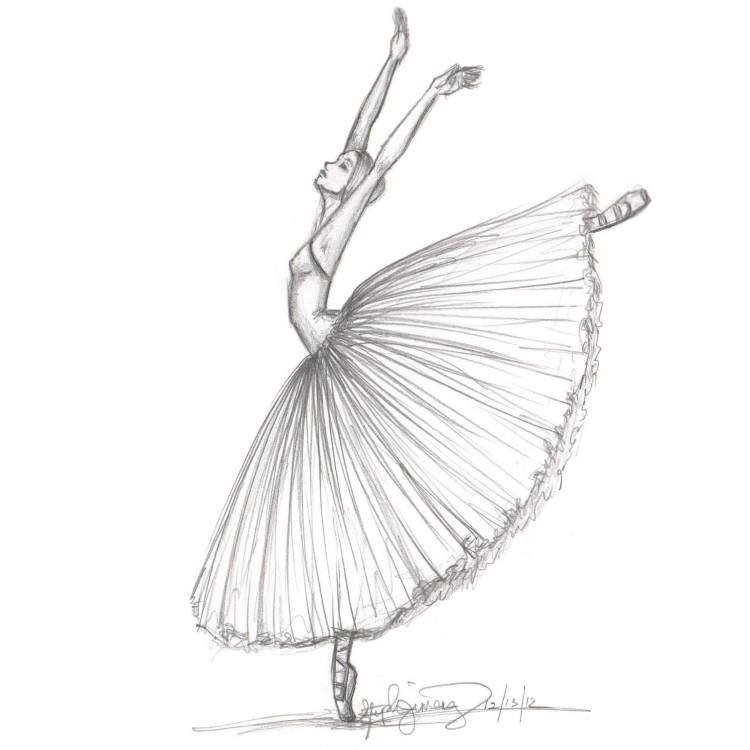 Балерина нарисованная легко