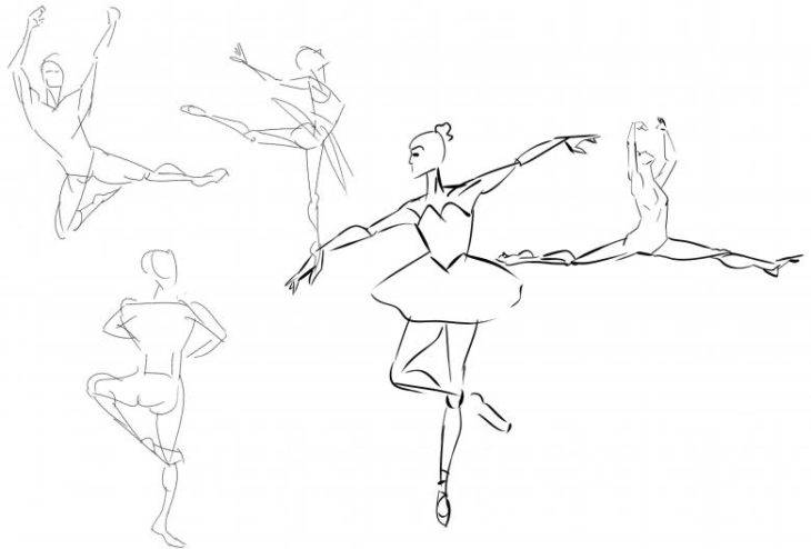 Балерины для срисовки 