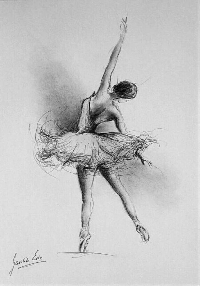 Картинки балерины для срисовки карандашом