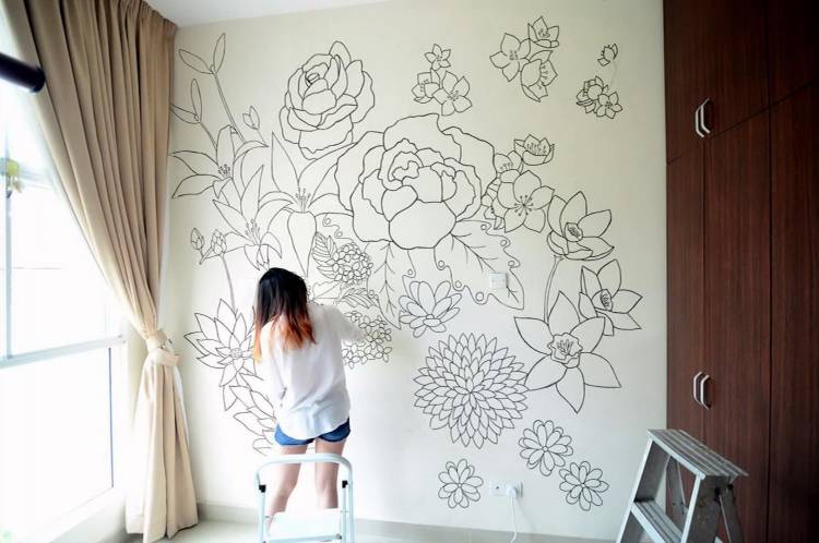 Рисунок на стене в квартире