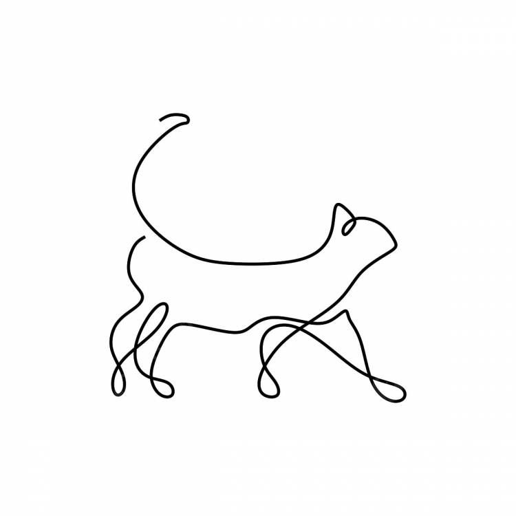кот одна линия рисования векторные иллюстрации стиль минимализм PNG , вектор, животное, кошка PNG картинки и пнг рисунок для бесплатной загрузки