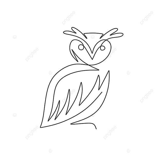 Сова одна линия рисования вектор минимализм стиль птицы значок логотипа силуэт с непрерывной одной рукой обращается минималистичный и простой стиль изолированных на белом фоне PNG , линия, сова, животное PNG картинки и