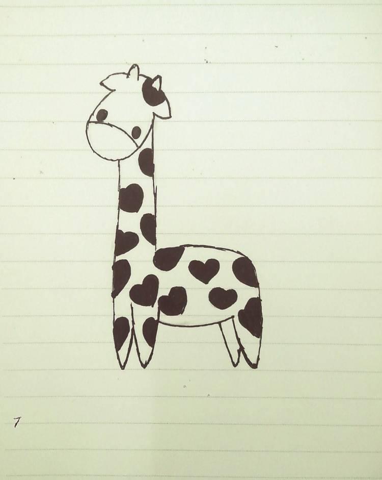 Простой рисунок жираф 