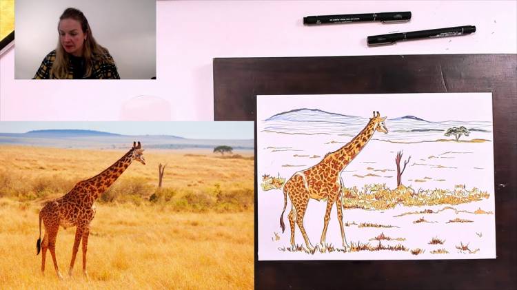 Как нарисовать жирафа для начинающих