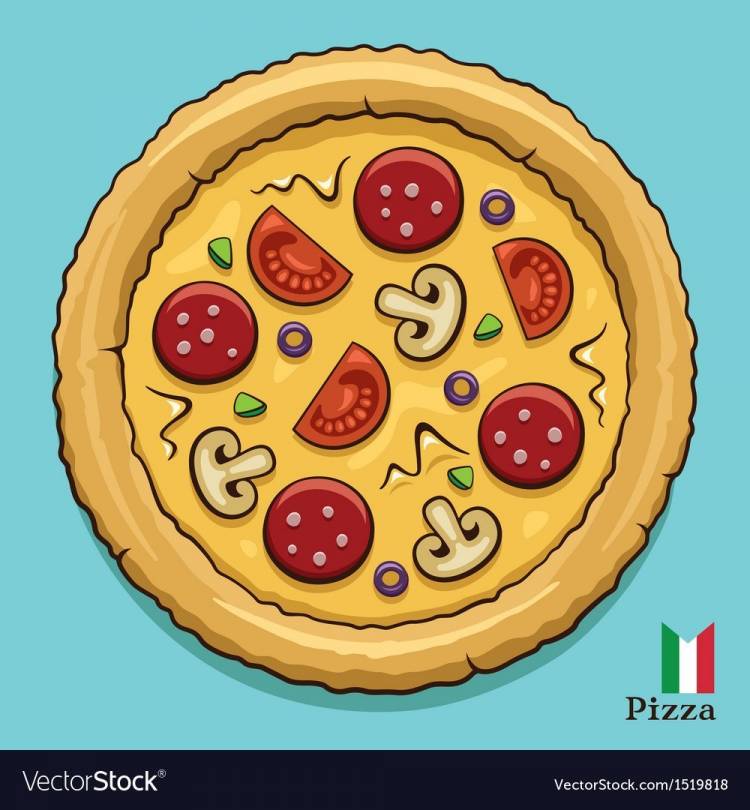 Рисунок пицца круглая