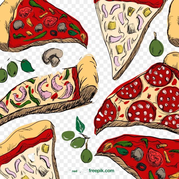 Кусочек пиццы рисунок