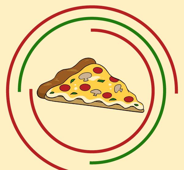 Как нарисовать кусочек пиццы поэтапно