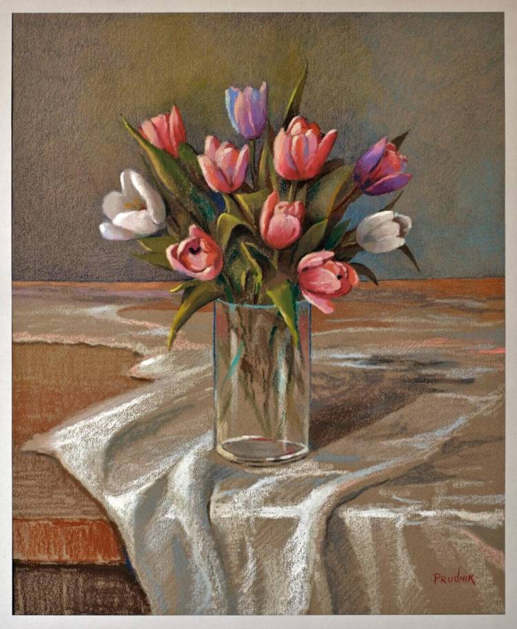 Как рисовать пастелью тюльпаны поэтапно для начинающих